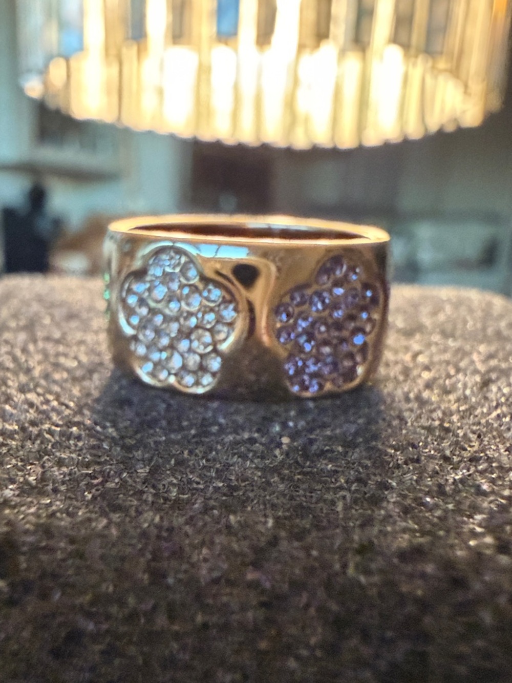 Park Lane Gold Flower Pavé Crystal Band with Clear and Purple Accents